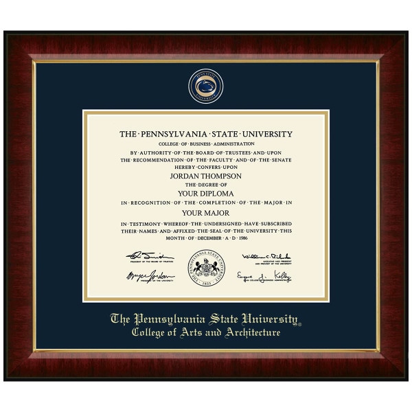 #113 College of Arts and Architecture diploma frame Masterpiece Medallion in Murano (Cherry)